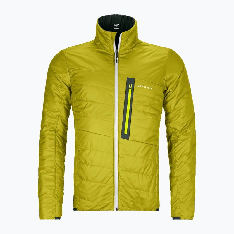 Pánska hybridná bunda Ortovox Swisswool Piz Boval zelená obojstranná 6114100052