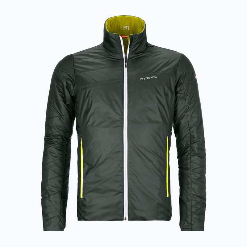 Pánska hybridná bunda Ortovox Swisswool Piz Boval zelená obojstranná 6114100052 3