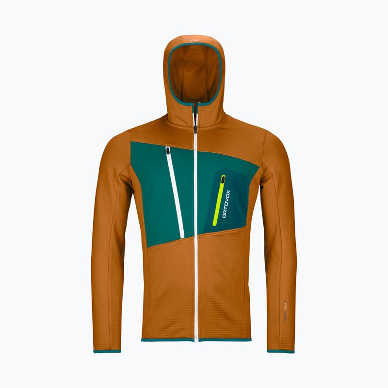 Pánska trekingová mikina Ortovox Fleece Grid Hoody brown 87211 9