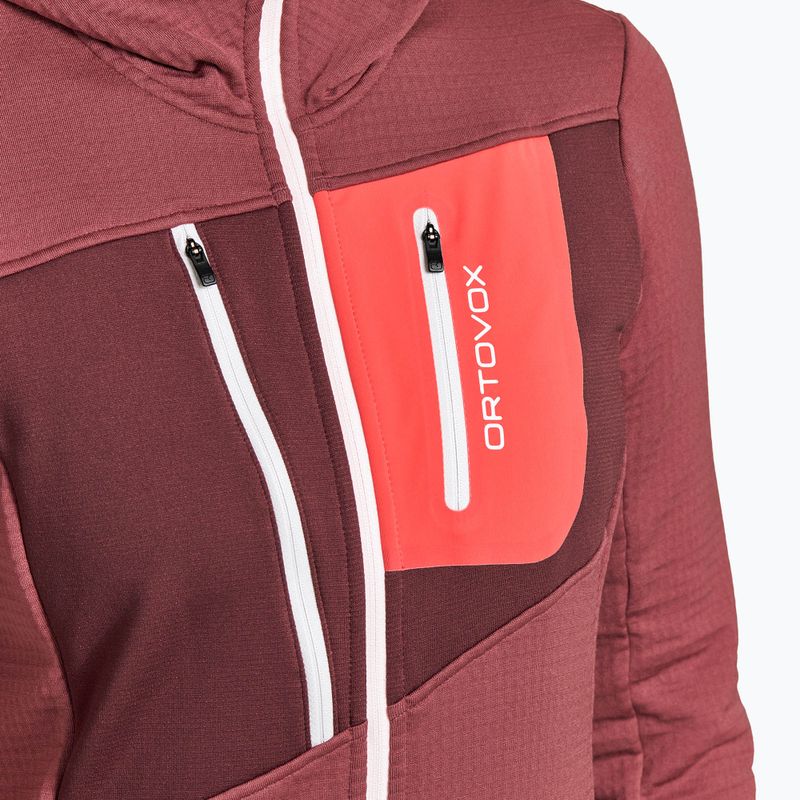 Dámska trekingová mikina Ortovox Fleece Grid Hoody červená 87201 5