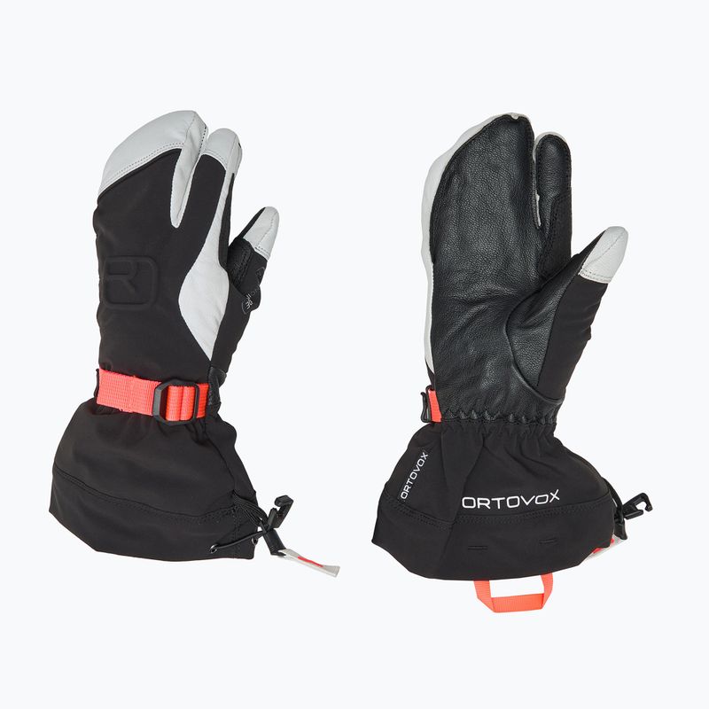 Dámske lyžiarske rukavice ORTOVOX Merino Freeride 3 Finger black raven