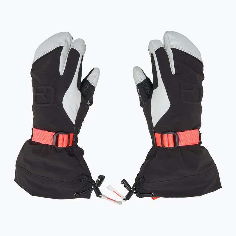 Dámske lyžiarske rukavice ORTOVOX Merino Freeride 3 Finger black raven 3