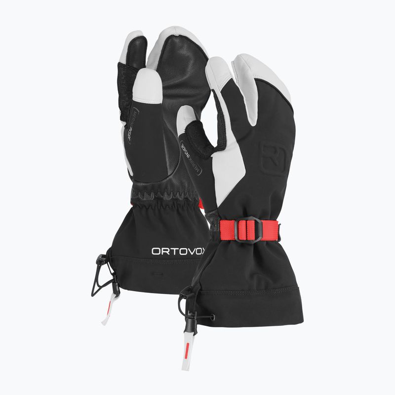 Dámske lyžiarske rukavice ORTOVOX Merino Freeride 3 Finger black raven