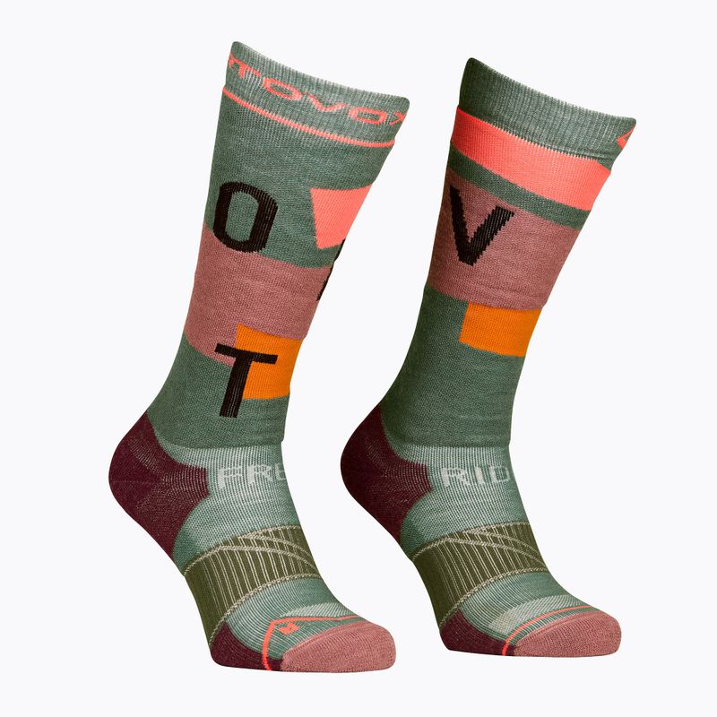 Dámske lyžiarske ponožky ORTOVOX Freeride Long Socks Cozy wild herbs 6