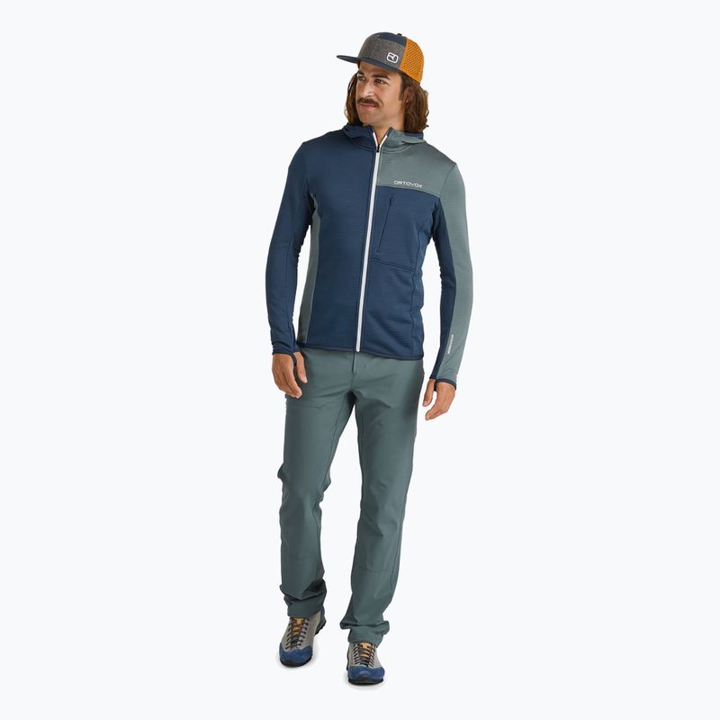 Pánska mikina ORTOVOX Fleece Light Grid Hooded deep ocean 2