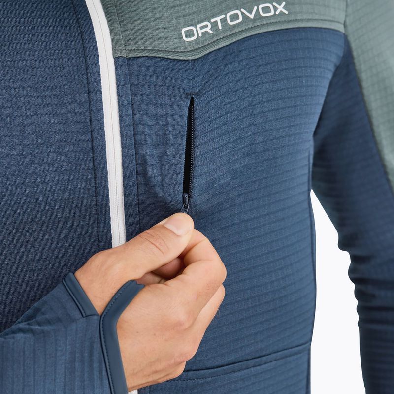 Pánska mikina ORTOVOX Fleece Light Grid Hooded deep ocean 4