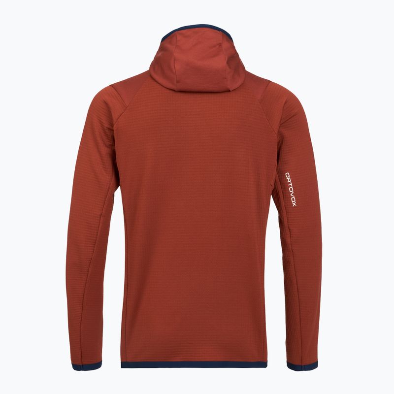 Pánska mikina ORTOVOX Fleece Grid Hoody clay orange 2