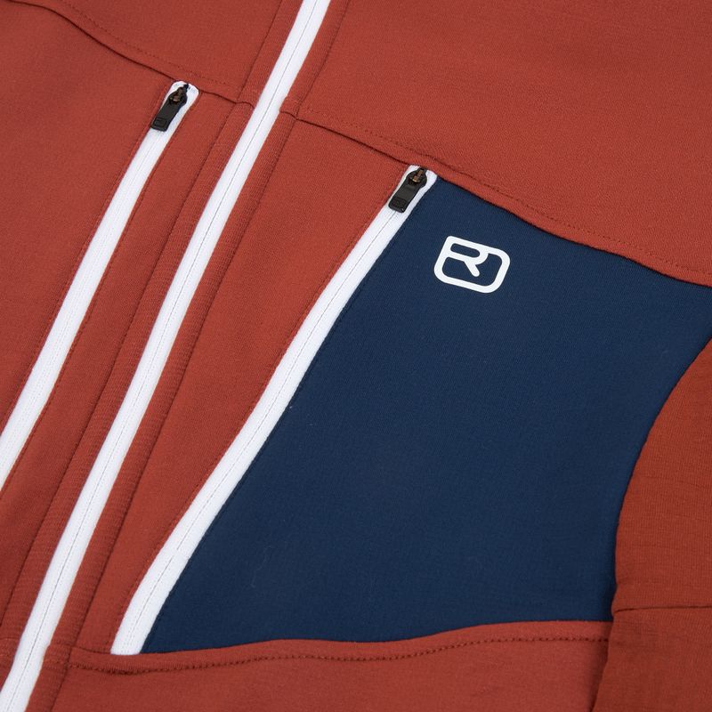 Pánska mikina ORTOVOX Fleece Grid Hoody clay orange 3