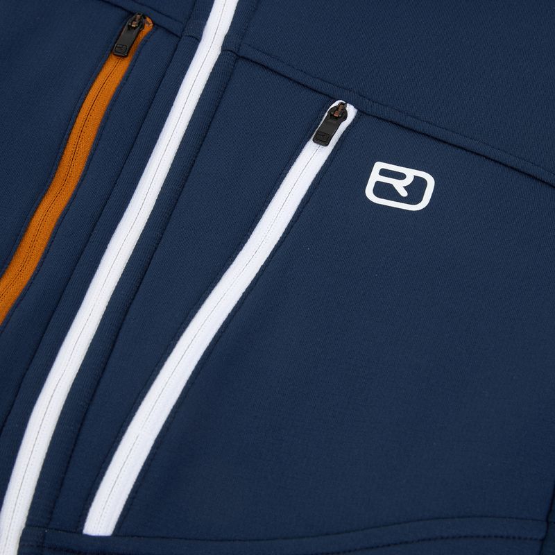 Pánska mikina ORTOVOX Fleece Grid Hoody deep ocean 3