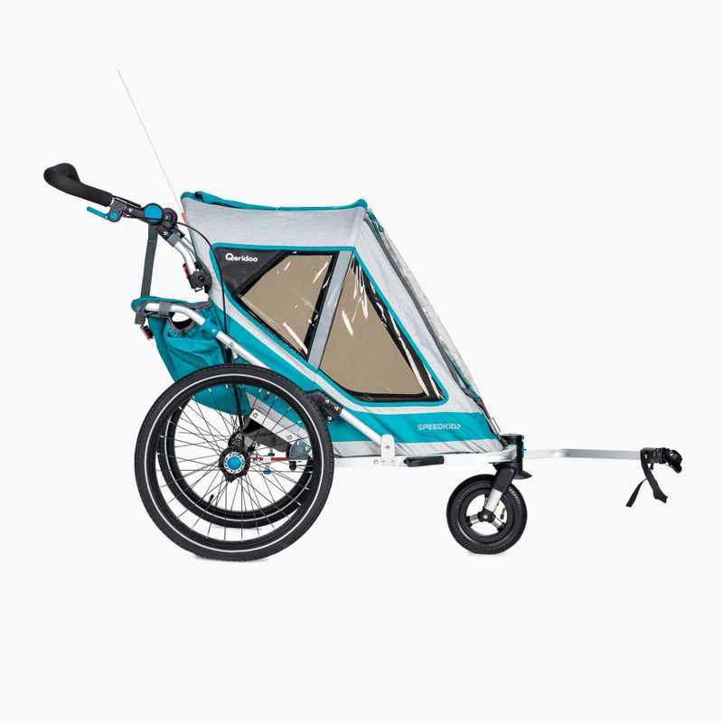 Qeridoo Speedkid2 dvojmiestny príves na bicykel modrý Q-SK2-21-P 3
