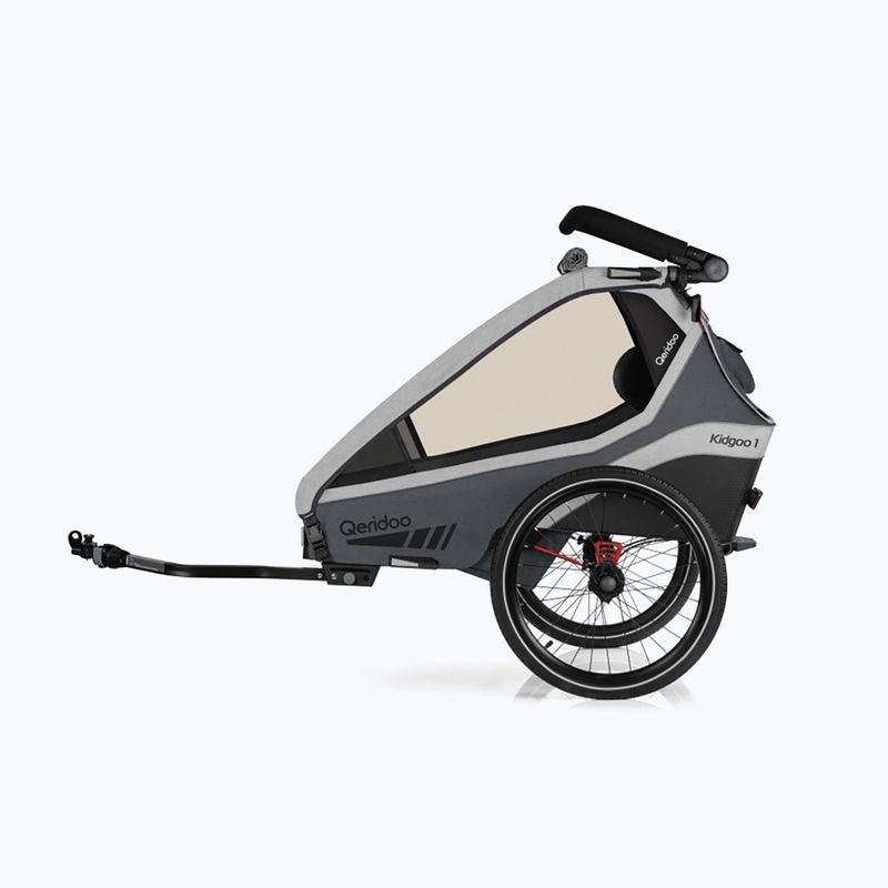 Qeridoo Kidgoo 1 príves na bicykel sivý Q-KDG1-22-SG 2