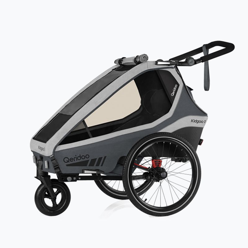 Qeridoo Kidgoo 2 dvojmiestny príves na bicykel sivý Q-KDG2-22-SG