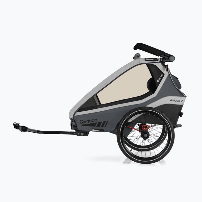Qeridoo Kidgoo 2 dvojmiestny príves na bicykel sivý Q-KDG2-22-SG 2