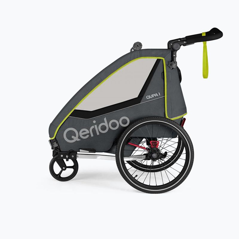 Qeridoo Qupa 1 príves na bicykel pre jednu osobu sivo-žltý Q-QUP1-22-LI 3
