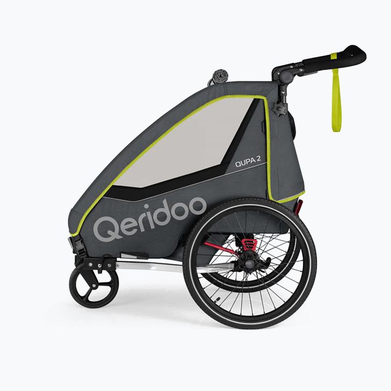 Qeridoo Qupa 2 príves na bicykel pre dve osoby sivo-žltý Q-QUP2-22-LI 2