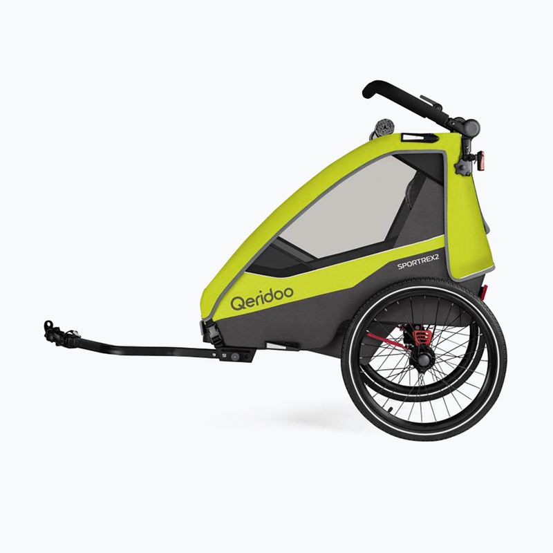 Qeridoo Sportrex 2 LE dvojmiestny príves na bicykel žltý Q-SPR2-22-LG 3