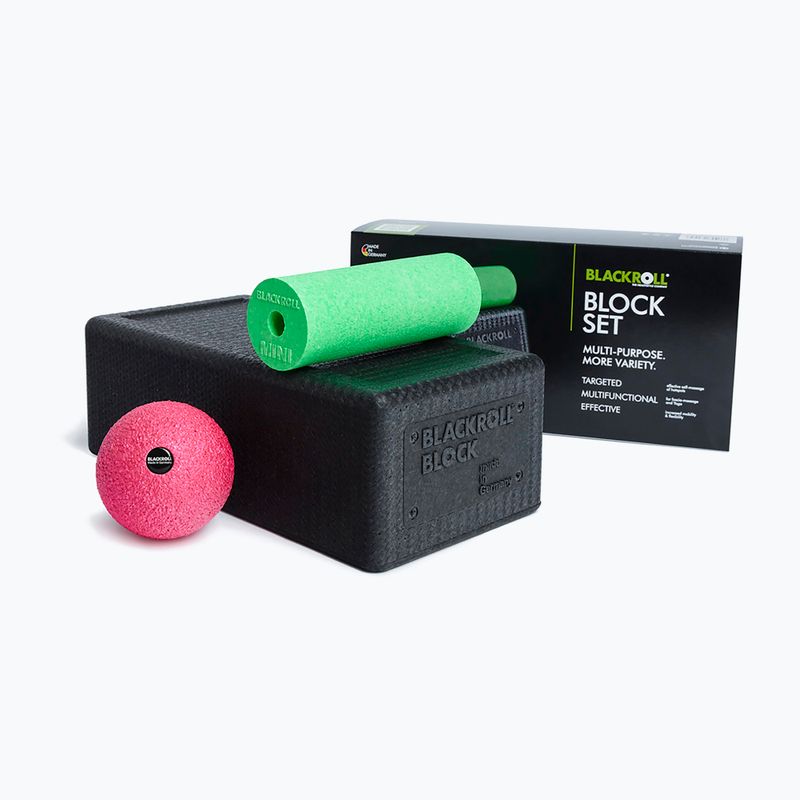 Súprava na jogu BLACKROLL Block black/ green/ pink 3