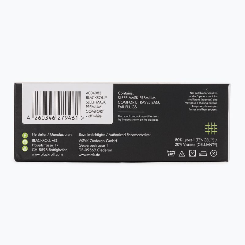 Opaska na oči BLACKROLL Premium Comfort Sleep off white 3