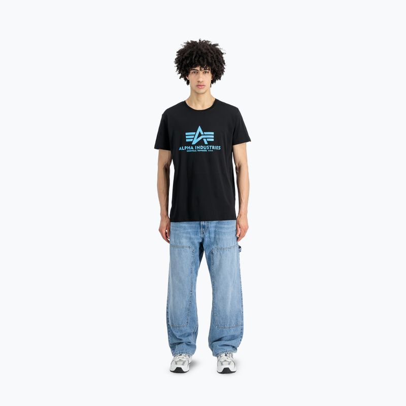 Pánske polo tričko  Alpha Industries Basic black/blue 2