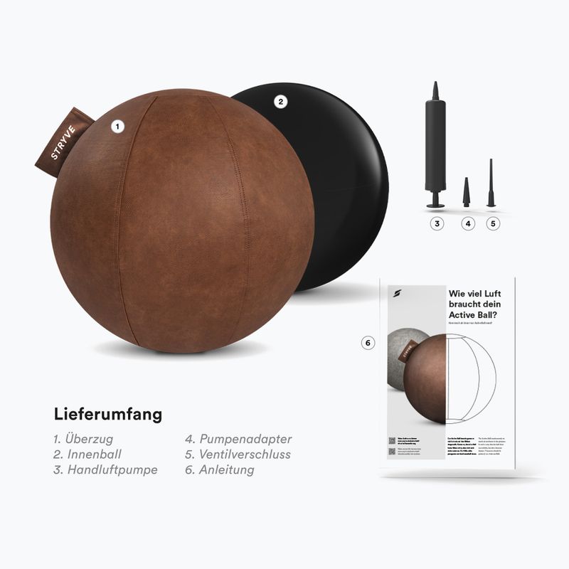 Gymnastická lopta STRYVE Active 70 cm natural brown 4