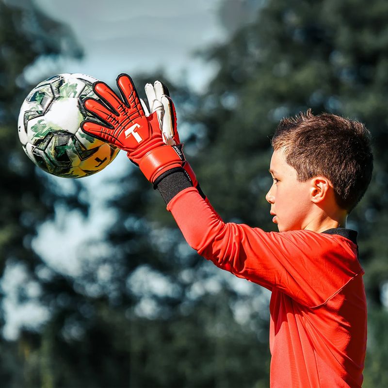 Detské brankárske  rukavice T1TAN Fluo Beast 3.0 Junior FP red 3
