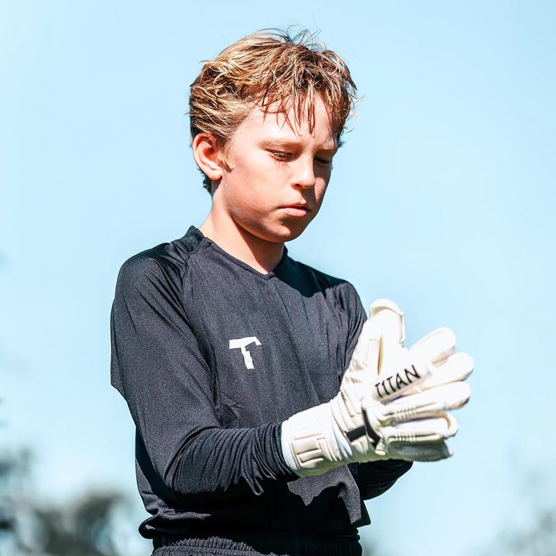 Detské brankárske rukavice T1TAN Classic 1.0 White-Out Junior FP white 3