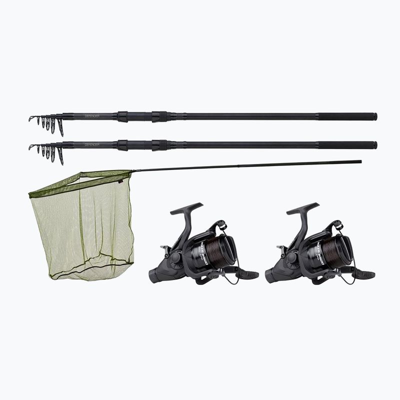 JRC Defender 2 Rod carp combo 2 prúty + 2 navijaky + podberák