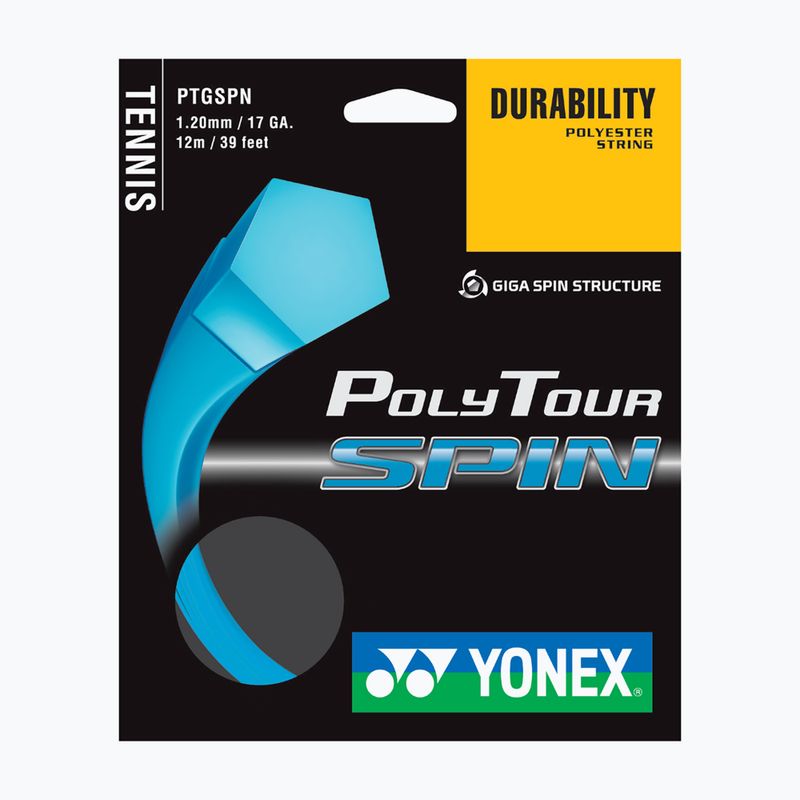 Tenisové struny YONEX Poly Tour SPIN Set 12 m modré