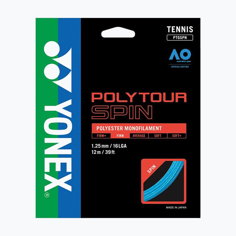 Tenisové struny YONEX Poly Tour Spin 125 Set black