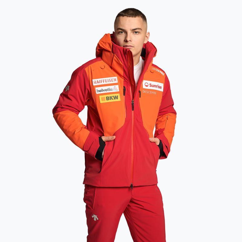 Pánska lyžiarska bunda Descente Swiss mandarin orange