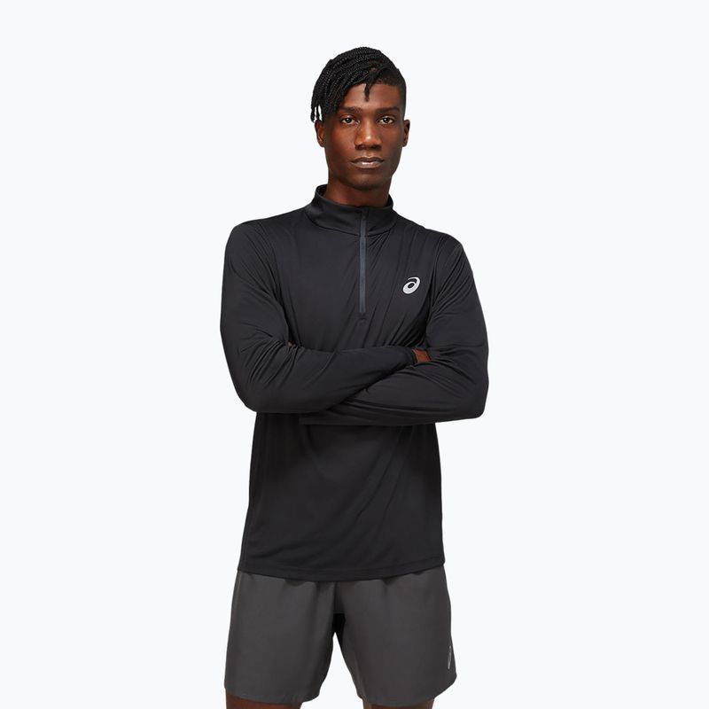 Pánske bežecké tričko ASICS Core 1/2 Zip performance black s dlhým rukávom