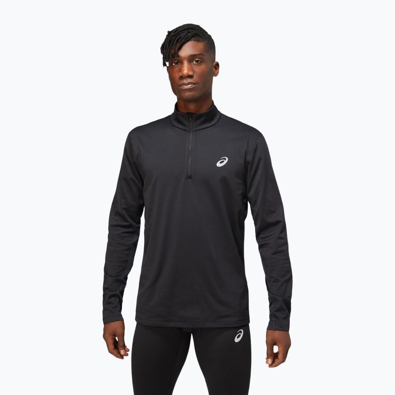 Pánska bežecká mikina ASICS Core 1/2 Zip Winter Top performance black