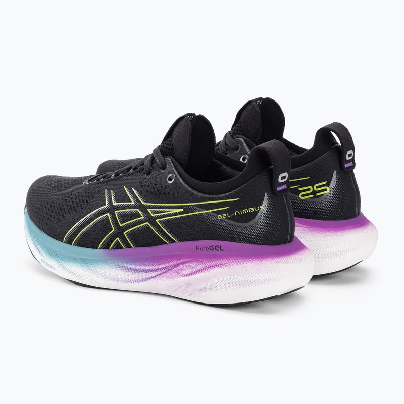 ASICS Gel-Nimbus 25 dámska bežecká obuv black/glow yellow 3