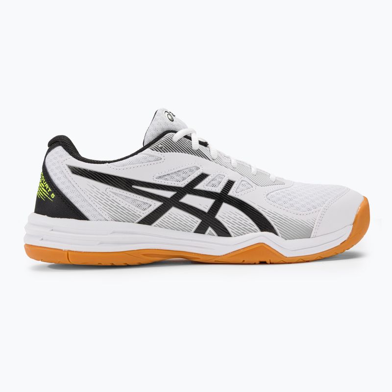Pánska squashová obuv ASICS Upcourt 5 white / safety yellow 2