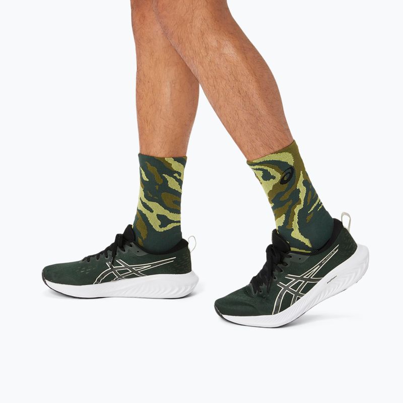 ASICS Color Camo Run Crew rain forest/cactus/glow yellow bežecké ponožky 3
