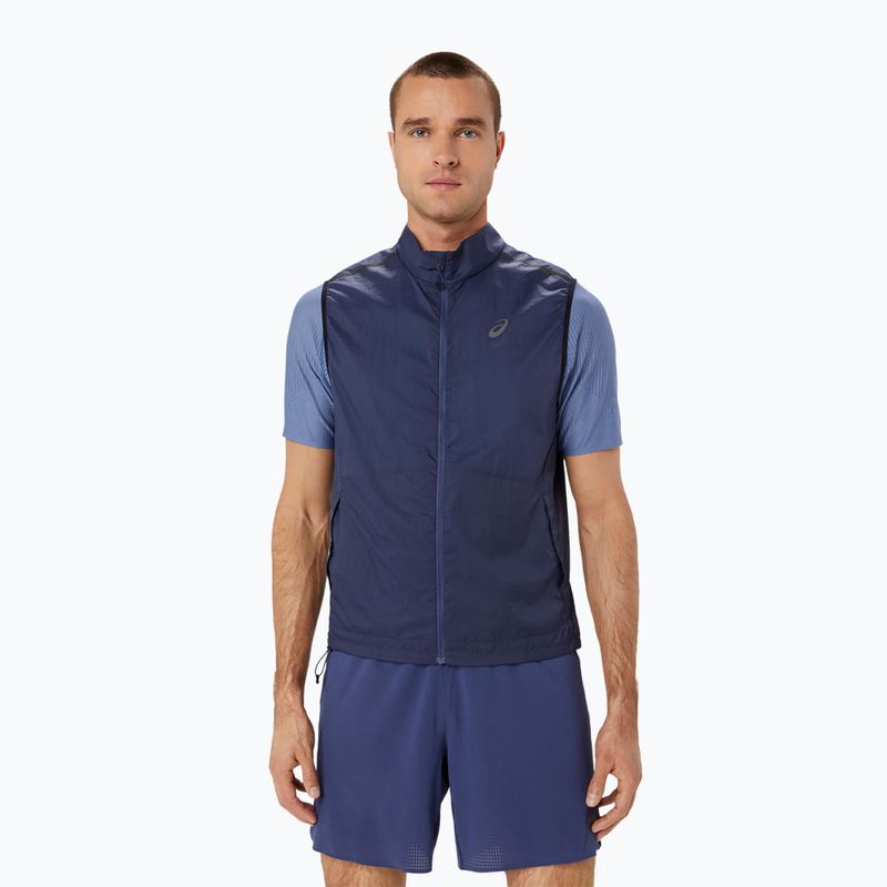 ASICS pánska bunda bez rukávov Metarun Packable Gilet thunder blue