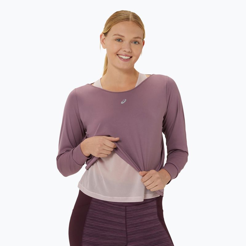 Tielko s dlhým rukávom + tielko na behanie pre ženy ASICS Nagino Run dusty mauve/watershed rose