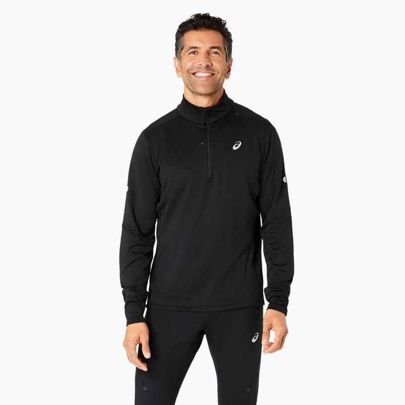 Pánska bežecká mikina ASICS Road Winter 1/2 Zip Mid Layer performance black