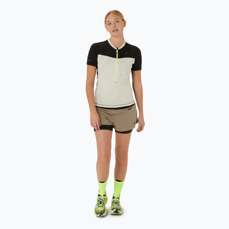 Dámske bežecké tričko ASICS Fuijtrail top oatmeal/performance black 2