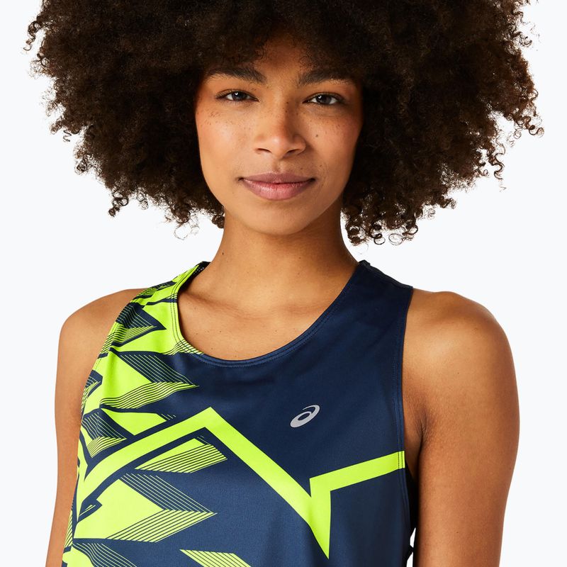 Dámske bežecké tielko ASICS Light Graphic Tank francúzska modrá/bezpečne žltá 4