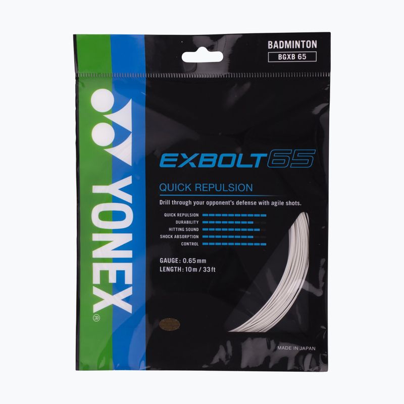 Badmintonové struny YONEX Exbolt 65 Set 10 m biele 2