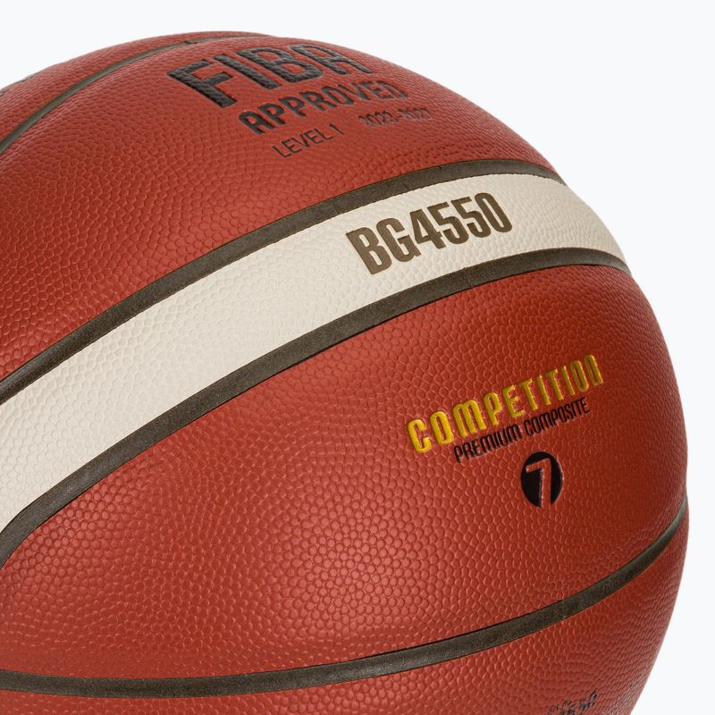 Basketbalová lopta Molten B7G4550 FIBA brown veľkosť 7 3