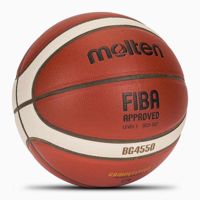 Basketbalová lopta Molten B6G4550 FIBA brown veľkosť 6 2