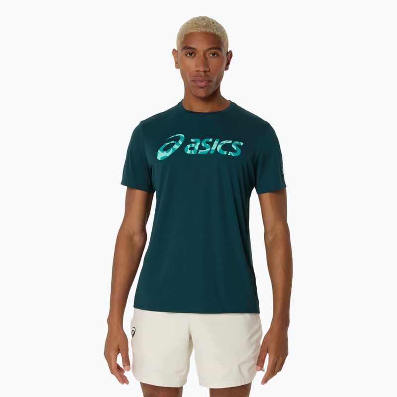 Pánske tenisové tričko ASICS Match Seasonal Graphic Tee saxon green