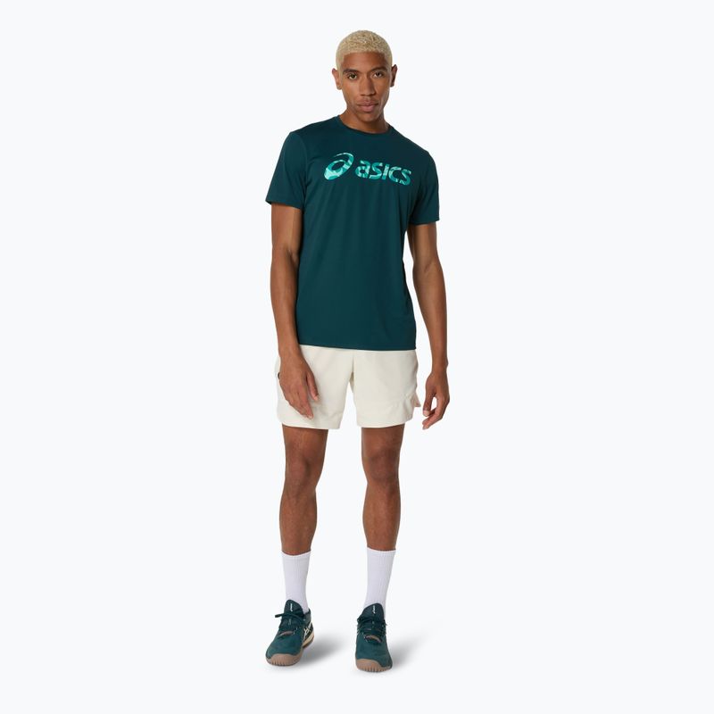 Pánske tenisové tričko ASICS Match Seasonal Graphic Tee saxon green 2