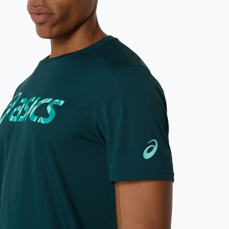 Pánske tenisové tričko ASICS Match Seasonal Graphic Tee saxon green 5
