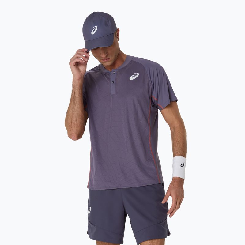 Pánska polokošeľa ASICS Match Actibreeze sivo-fialová