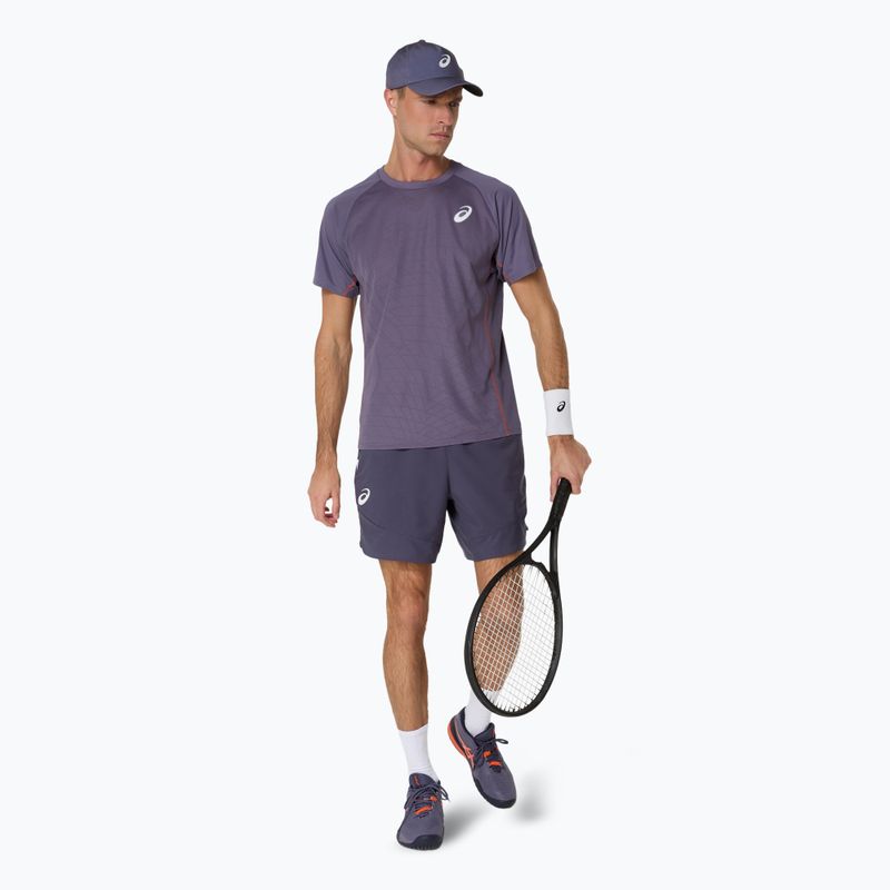 Pánske tenisové tričko ASICS Match Actibreeze Top sivo-fialovej farby 2