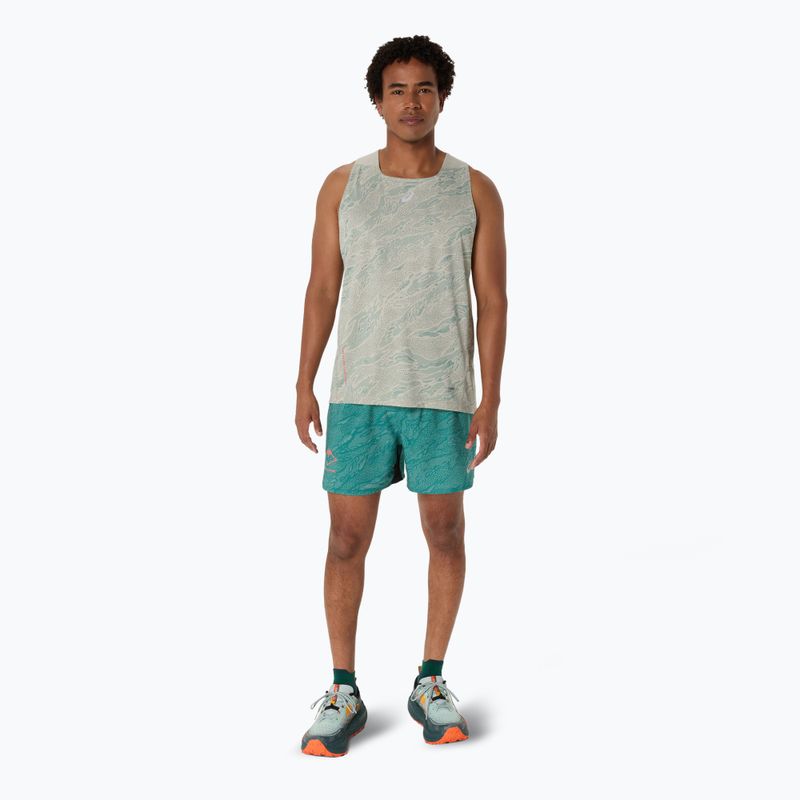 Pánske bežecké tielko ASICS Fujitrail Singlet white sage/rainy lake 2