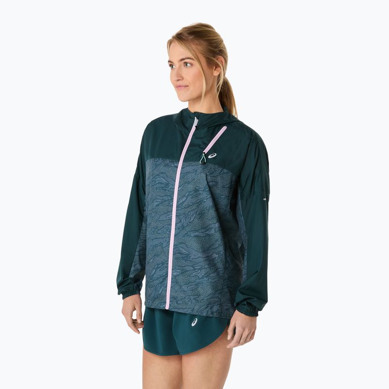 Dámska bežecká bunda ASICS Fujitrail Packable saxon green/light ube 4